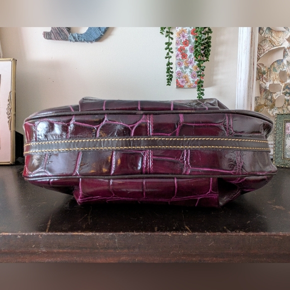 Dooney & Bourke Collins Hobo Croc Embossed Leather – Plum NWT - Picture 12 of 14